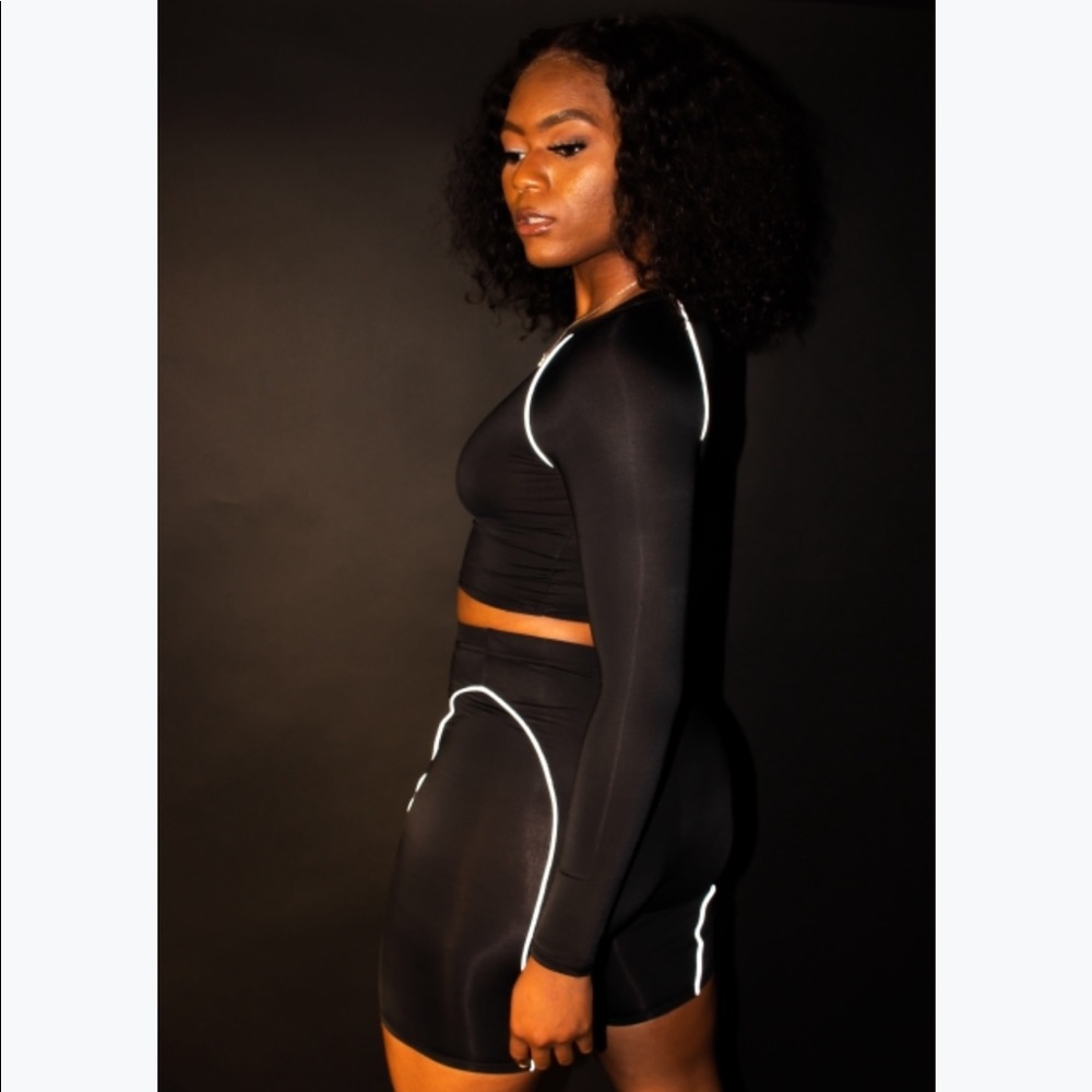 Black reflective long sleeve set